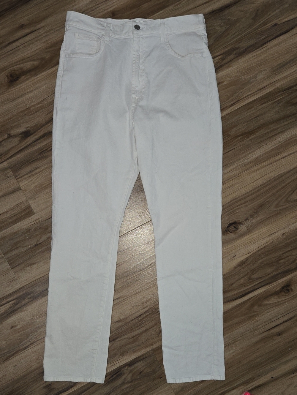 7 For All Mankind White Straight-Leg Jeans Size 12/32